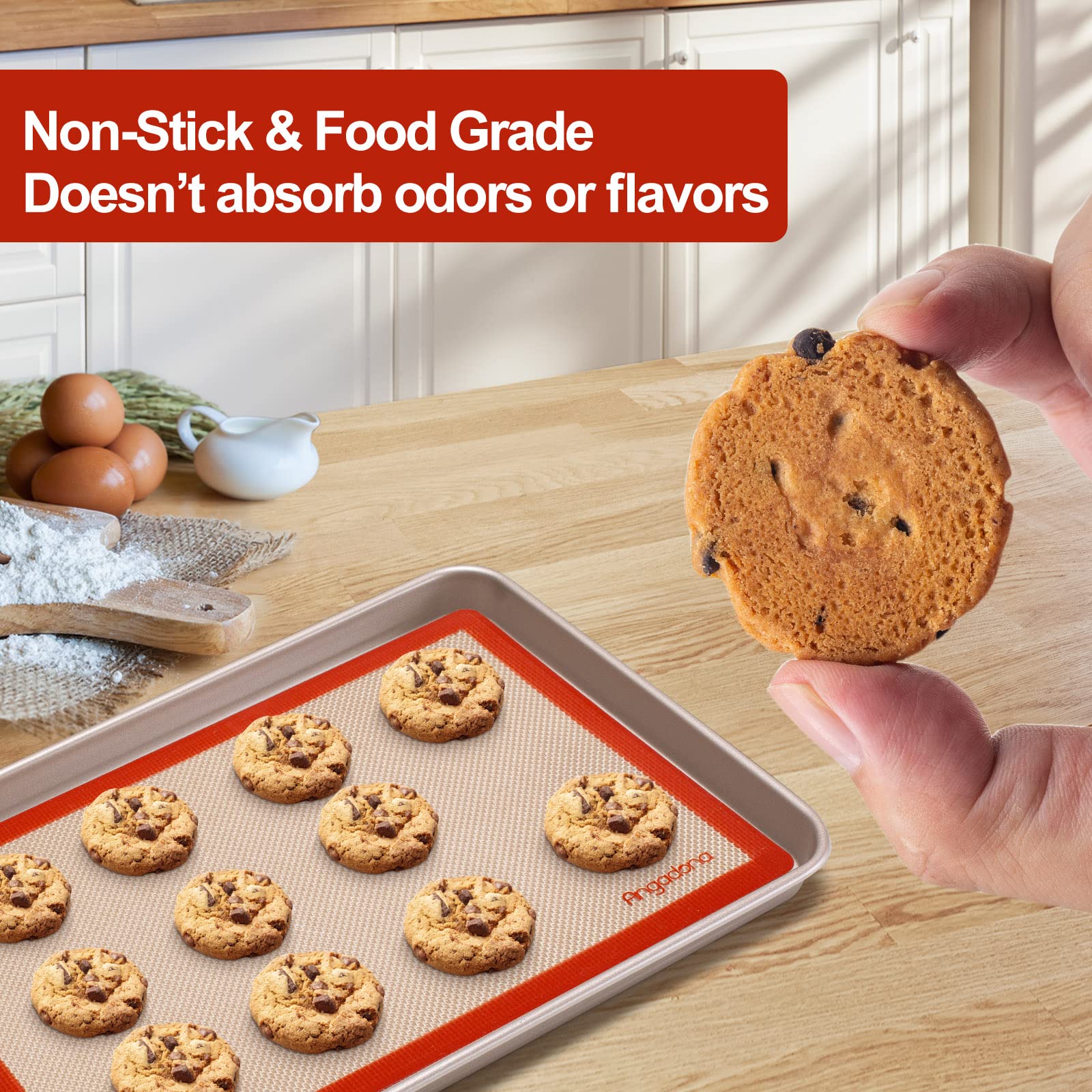 Angadona round 8.5-inch baking mat yields evenly baked crusts