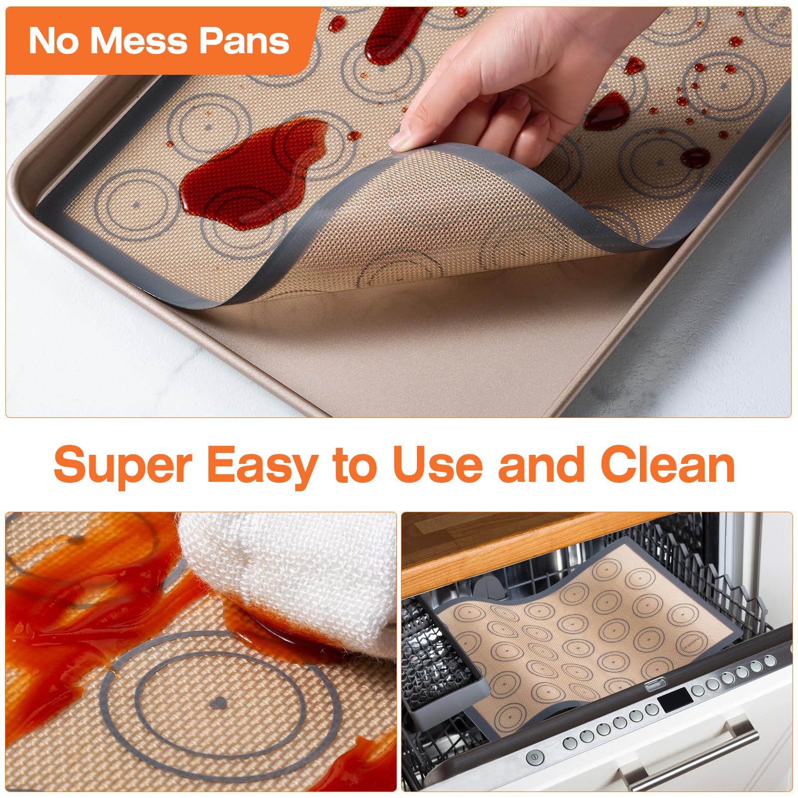 Angadona oven-safe silicone mats deliver consistent heat for perfect macarons.