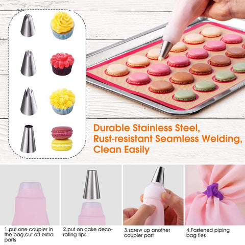 Angadona piping tips set – durable stainless steel for crisp designs.