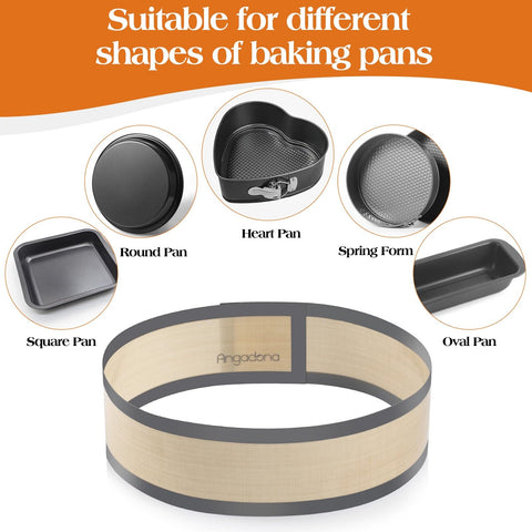 Angadona mat fits different pan shapes for baking versatility