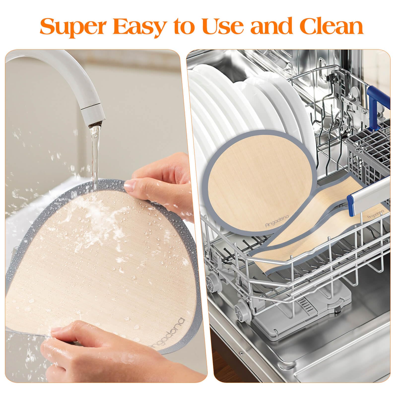 Angadona silicone baking mat is dishwasher-safe for quick cleanup