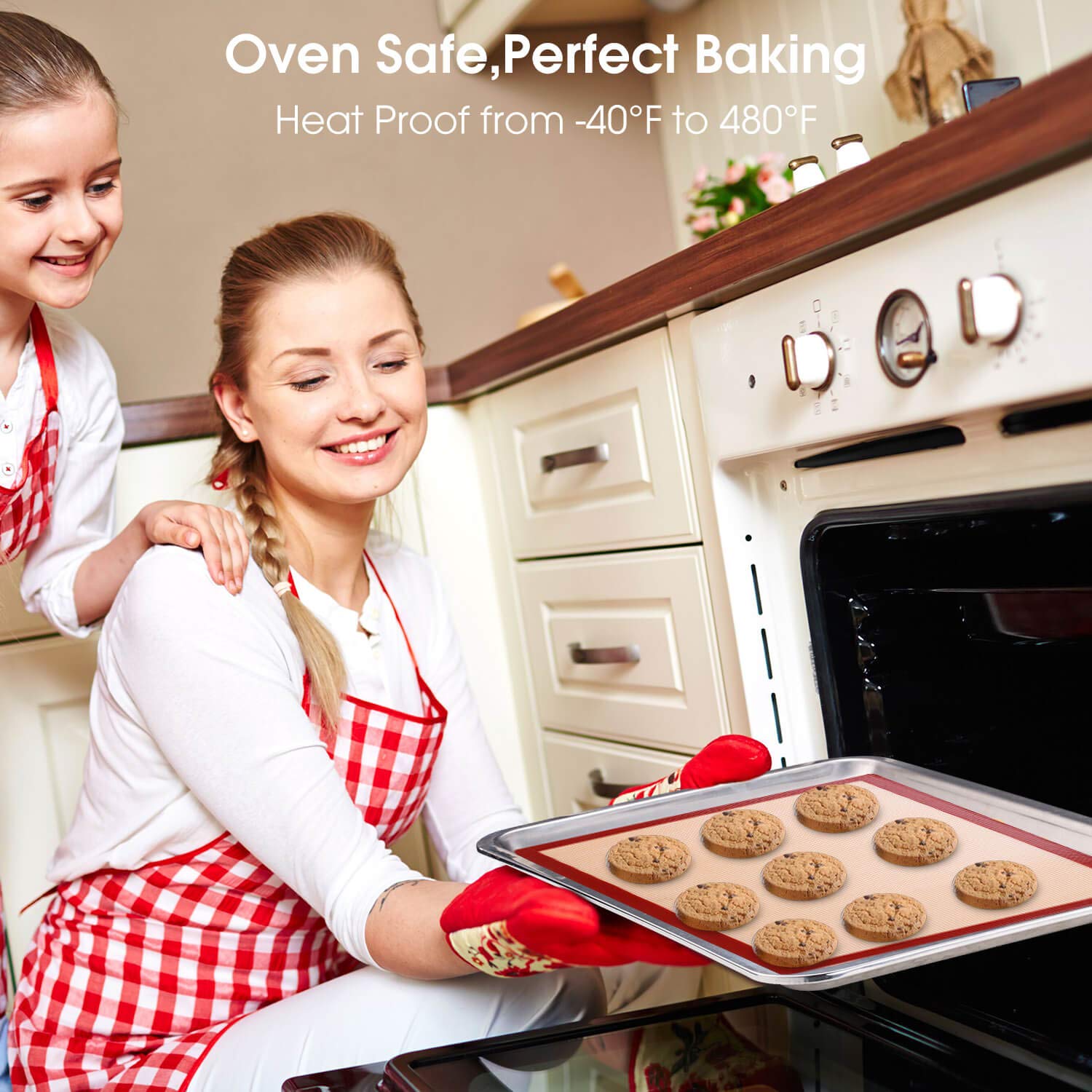 Angadona oven-safe silicone mats withstand wide temps for repeated use