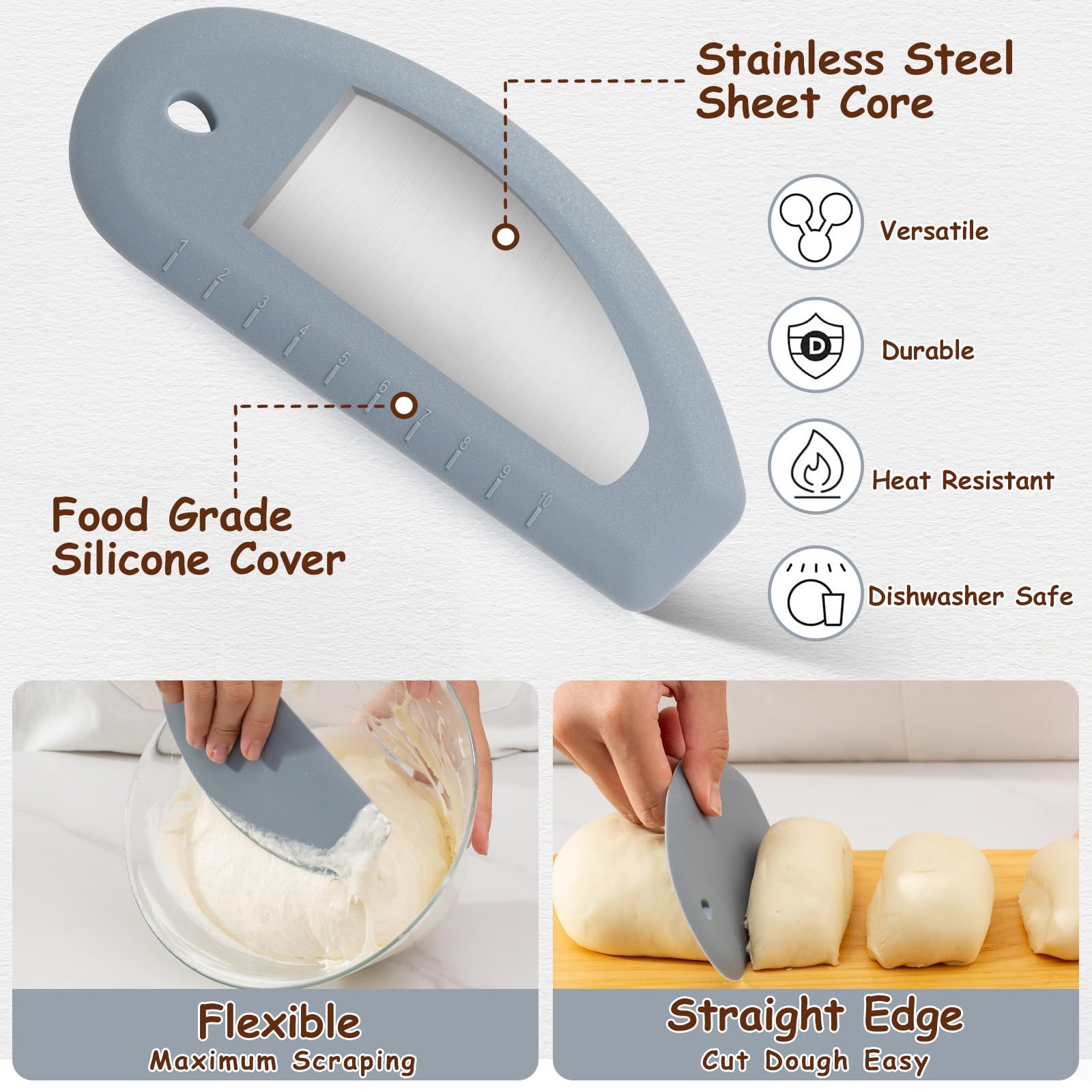 Angadona silicone brush for even dough handling and clean tool set.