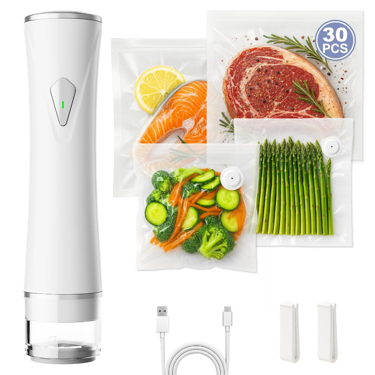 ANGDAOBIA compact vacuum sealer front view; portable and easy to use for quick sealing.