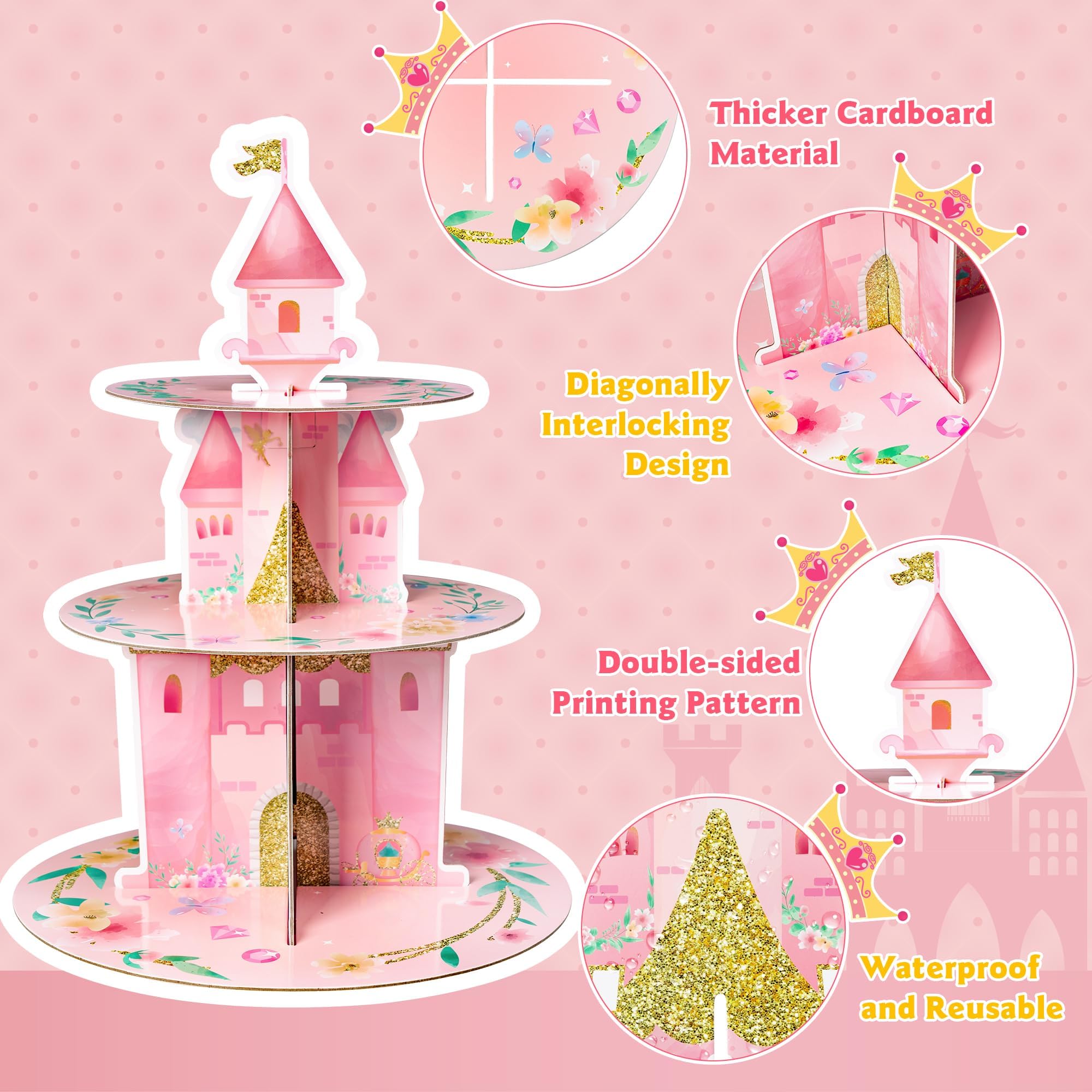 ANGOLIO cupcake stand tower ready to assemble for a colorful dessert display.