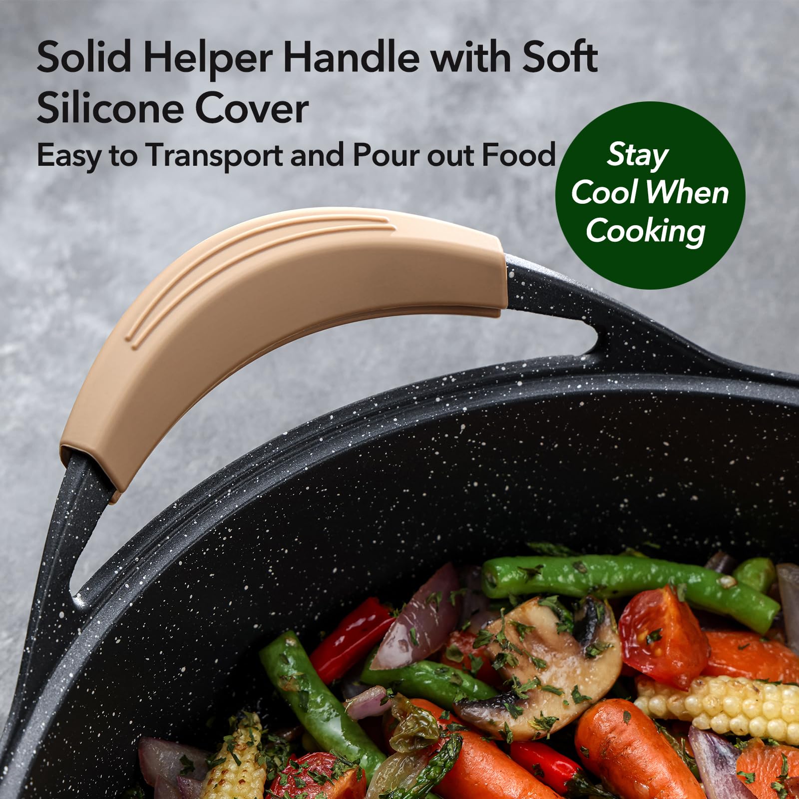 AnimoZest tempered glass lid view reveals moisture and steam while cooking