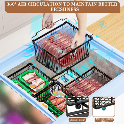 ANJUBAN 3-pack freezer organizers help sort by date and maintain freshness longer.