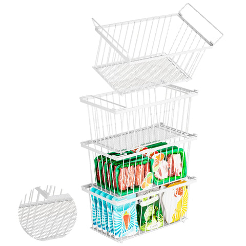 ANJUBAN enhanced bottom freezer bin assembly for organized, stackable storage.