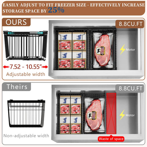 ANJUBAN freezer bins with mesh-bottom prevent spills and keep contents secure.