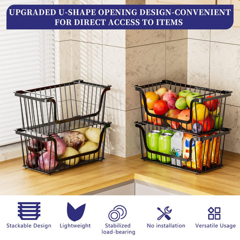 ANJUBAN fruit and vegetable storage basket keeps produce visible and accessible.