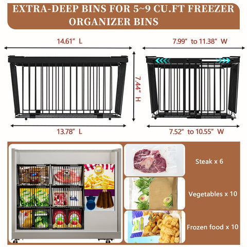 ANJUBAN thick-frame design provides durable support for stacked storage in freezers.