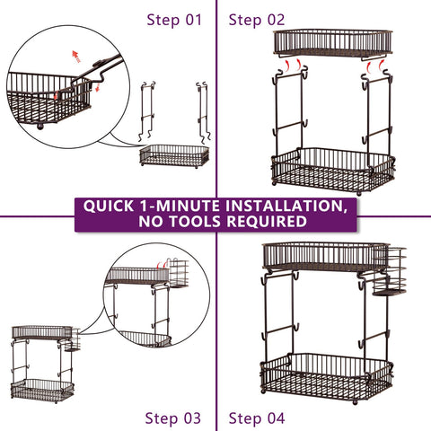 ANJUBAN thickened metal frame supports up to 66 lbs for durability.