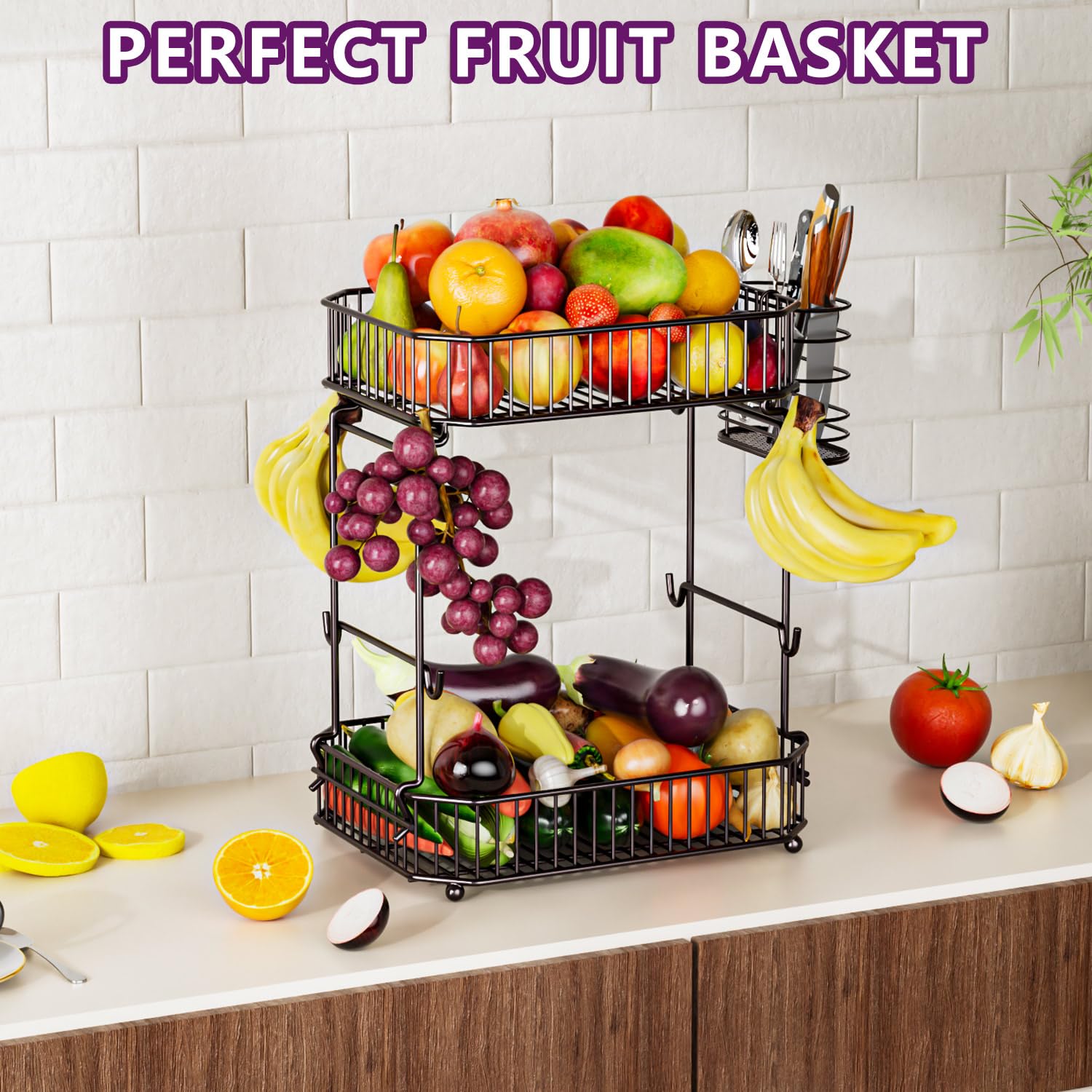 ANJUBAN upgraded 8 banana hooks prevent bruising and keep fruit tidy.