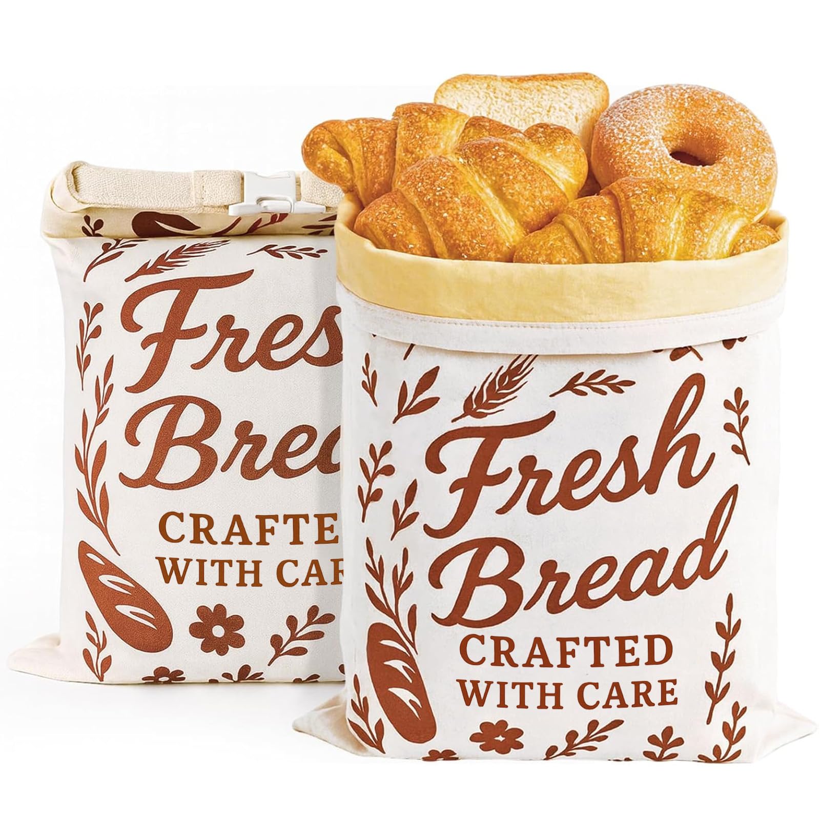 ANKEWY beeswax bread bags natural cotton material keeps loaves fresh.