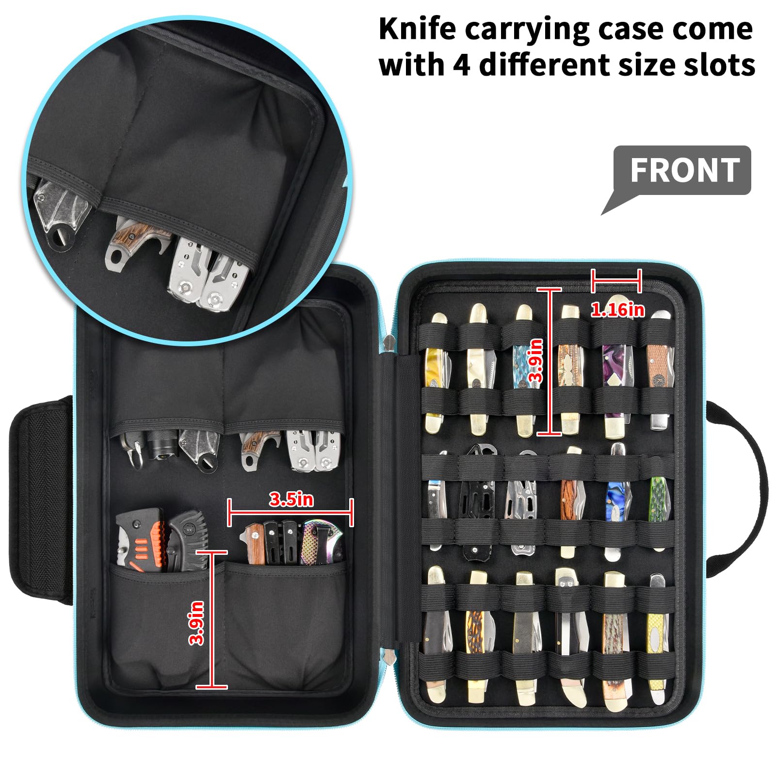 ANKHOH folding knives organizer highlights compact, accessible storage.