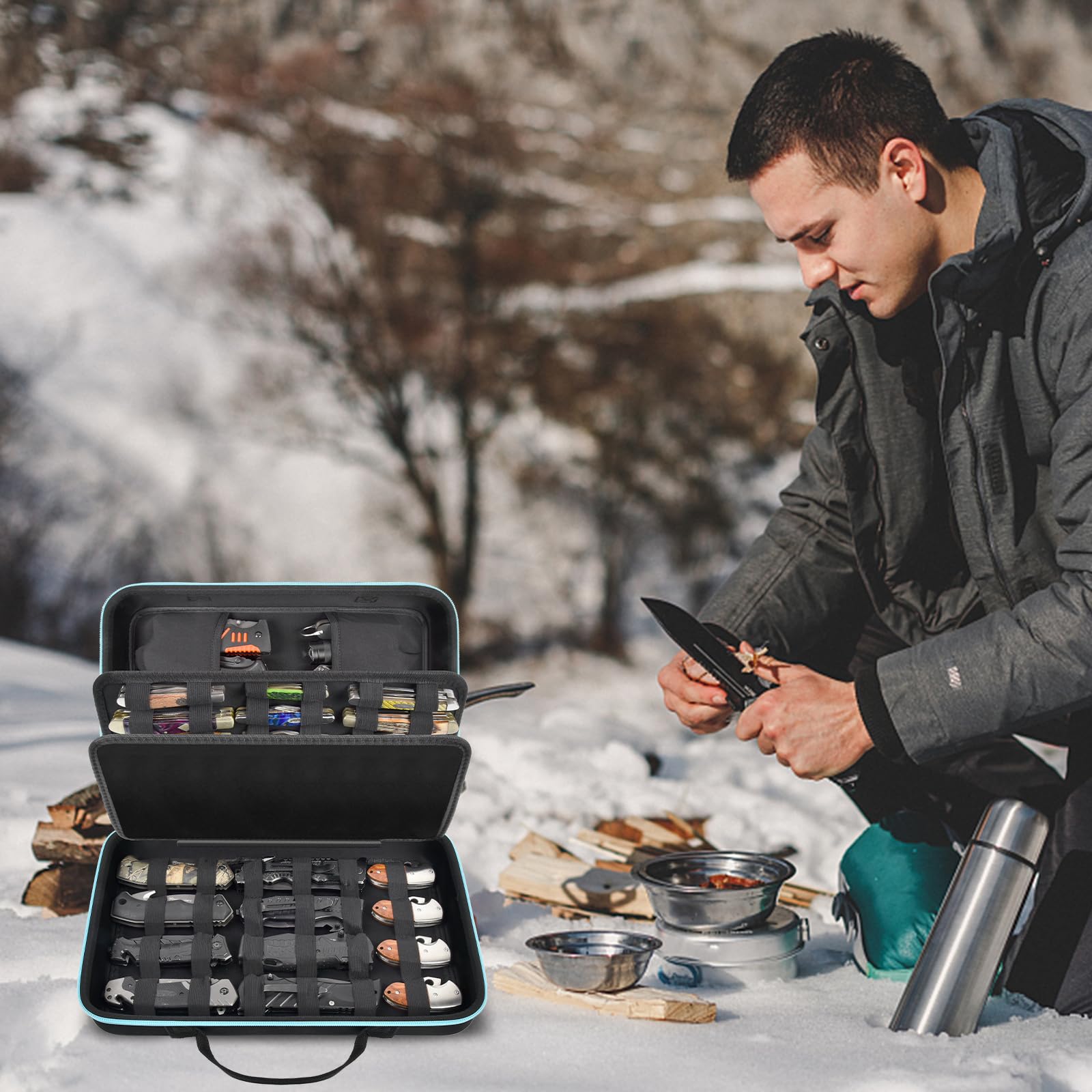 ANKHOH portable knife display case travel-ready on the go.