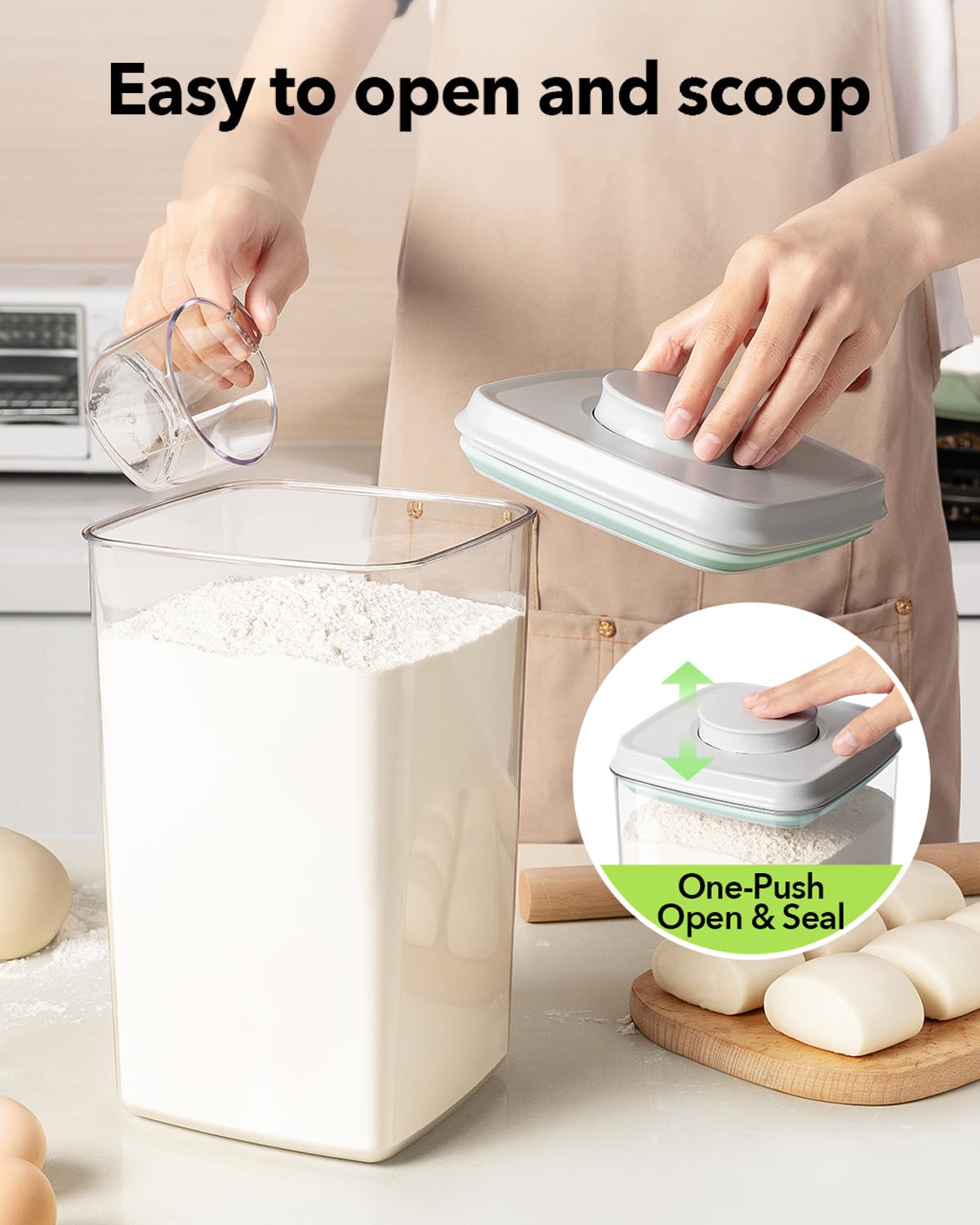 Ankou 4L container with built-in 130ml scoop for precise measuring.