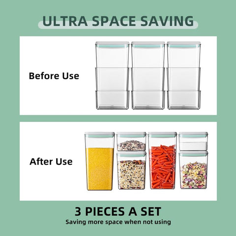 Ankou stackable design saves cabinet space and groups items