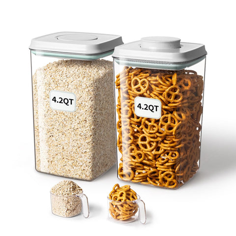 Ankou airtight food container with pop lid for easy one-handed access.
