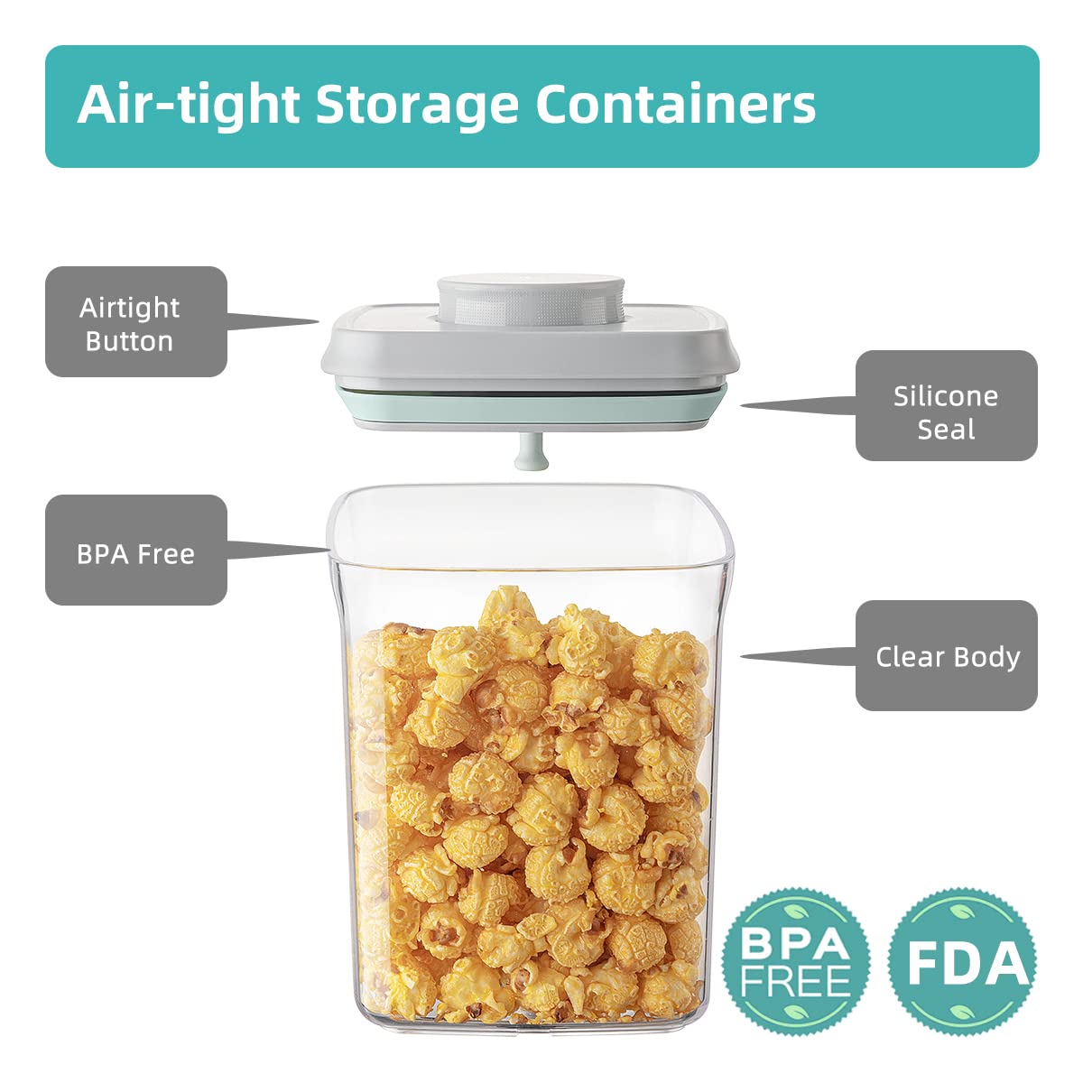 Ankou airtight seal protects contents even when tilted.