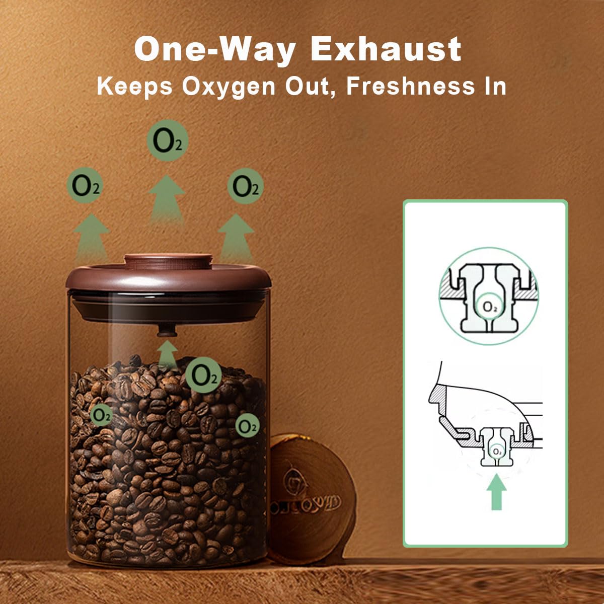 Ankou Glass Coffee Canister airtight lid shows leak-proof storage capability