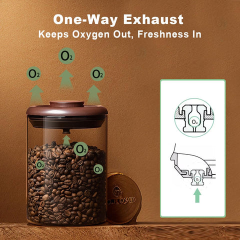 Ankou Glass Coffee Canister airtight lid shows leak-proof storage capability