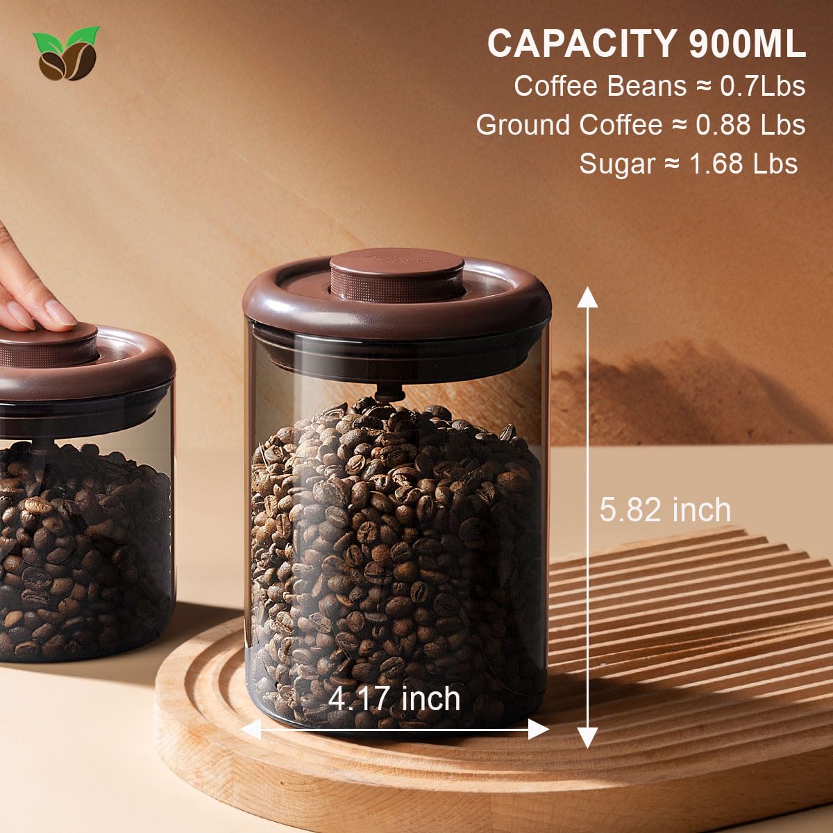 Ankou Glass Coffee Canister stackable design for organized shelves