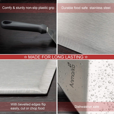 Anmarko griddle scraper beveled edges protect cookware during cleaning