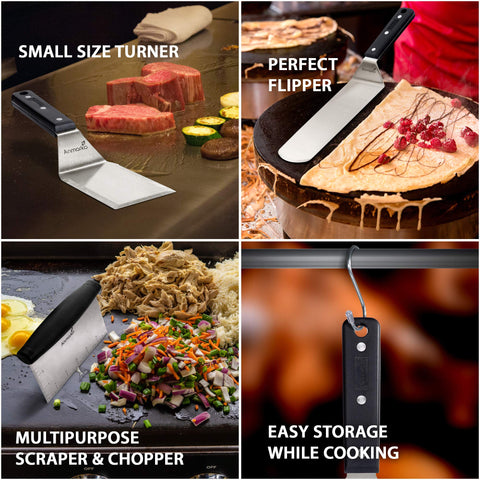 Anmarko hamburger tuner spatula with oversized head for burgers.