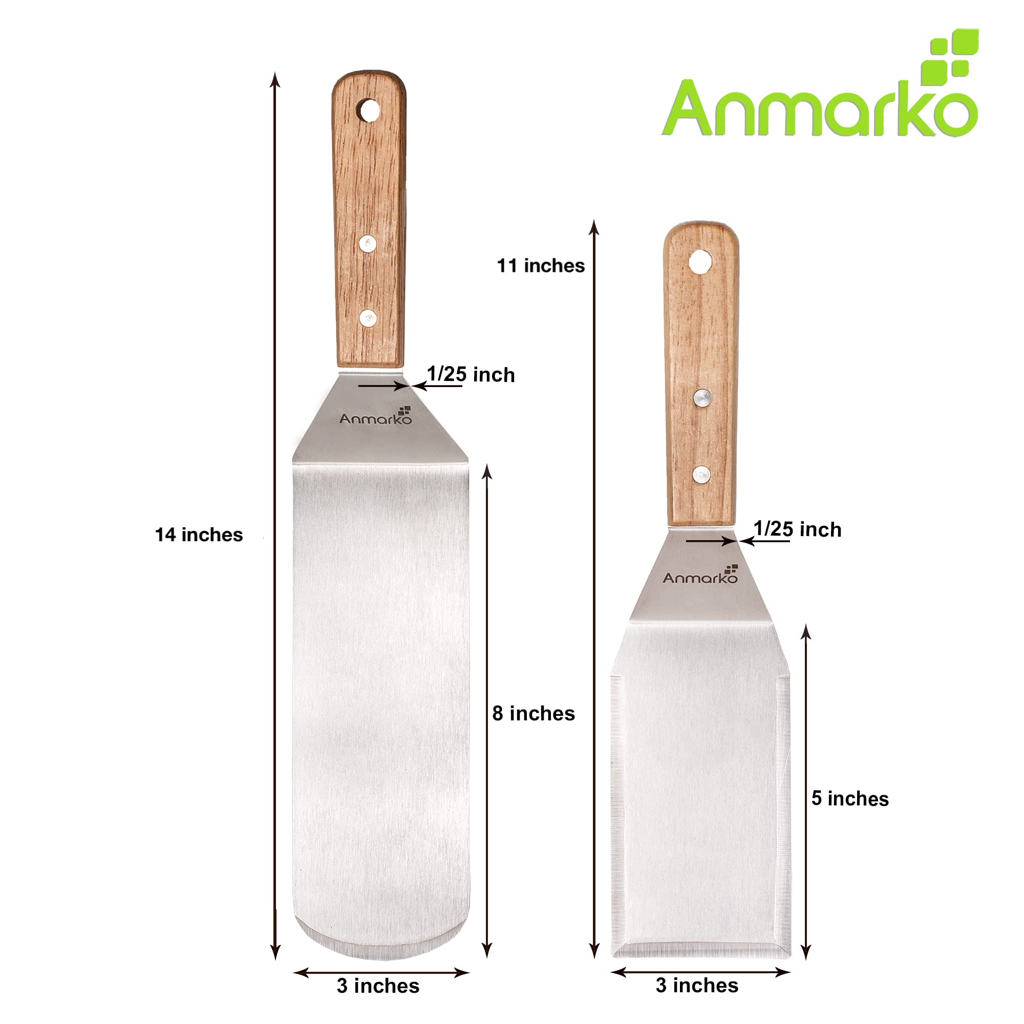 Anmarko griddle scraper with beveled edge for clean surfaces