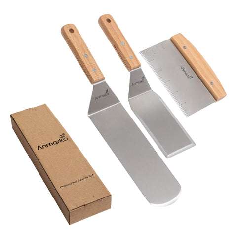 Anmarko stainless steel spatula set highlighting durability and safety