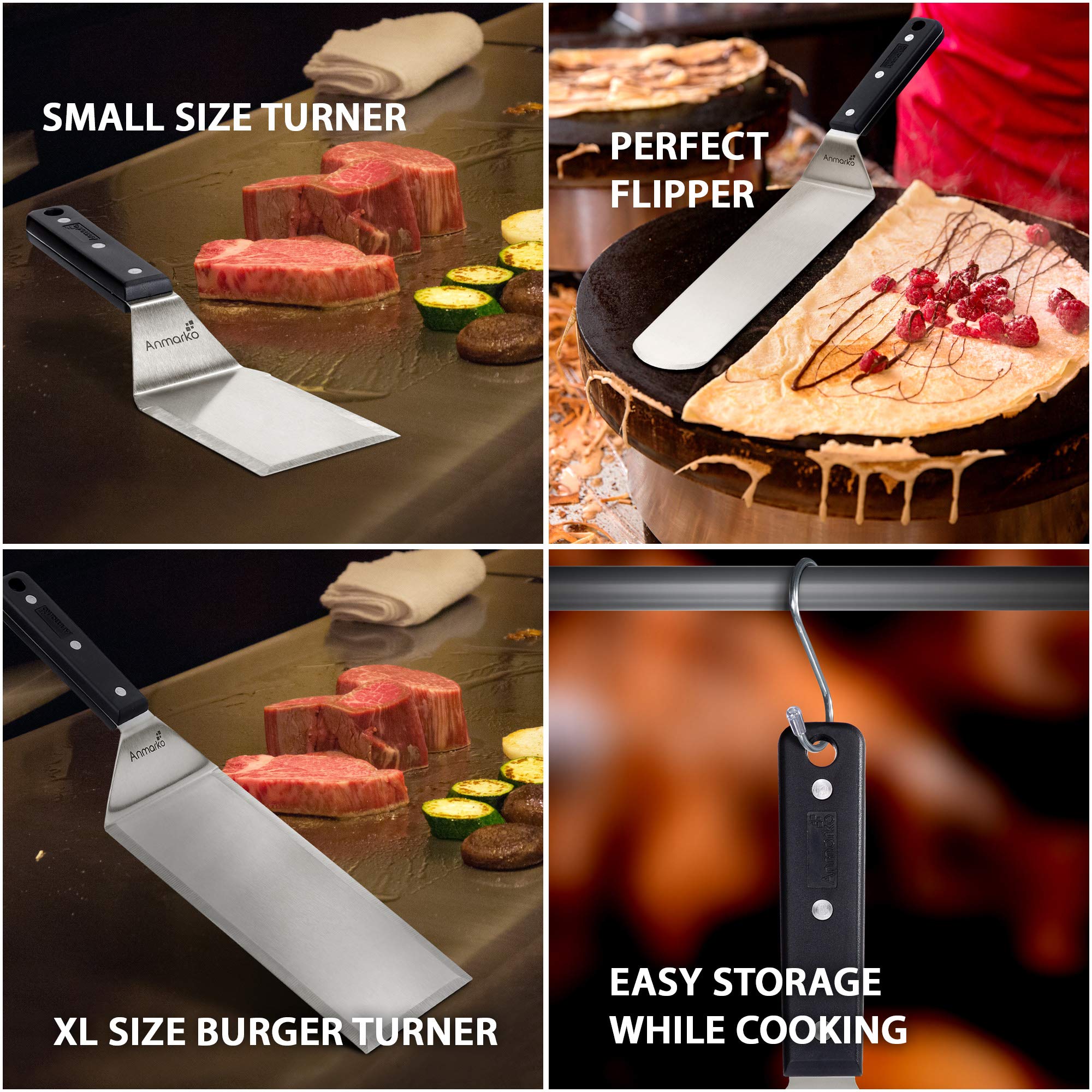 Anmarko hamburger tuner offers a large surface for burgers on the grill.