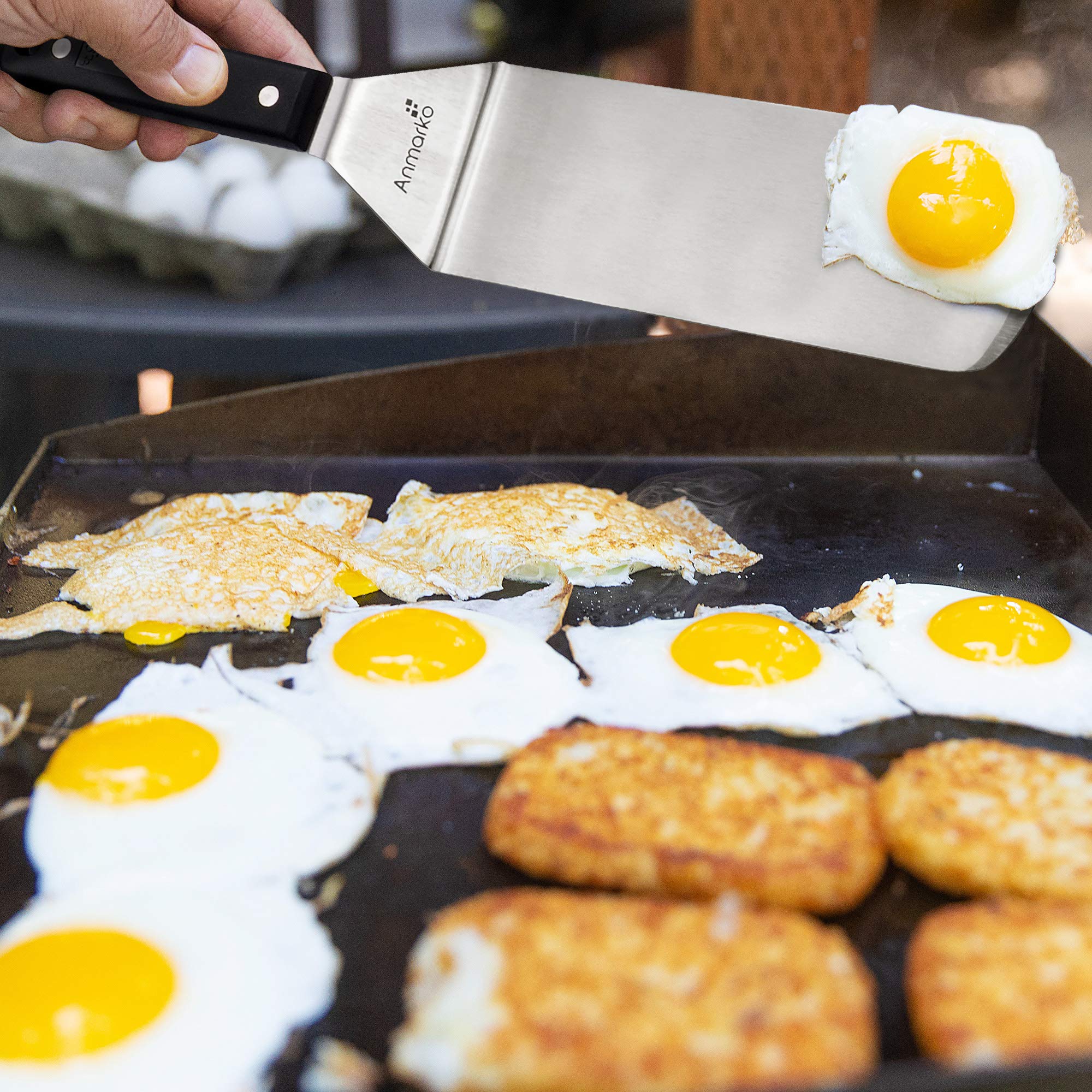 Anmarko stainless steel spatula set for durable kitchen tools.