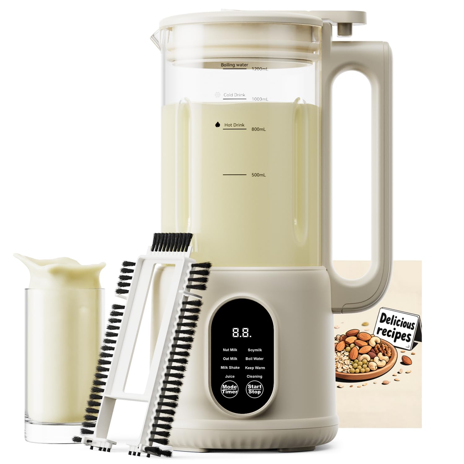 Anminto 8-in-1 nut milk maker front view for fresh, dairy-free milk at home