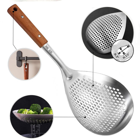 ANMIOU universal fit strainer works with most pots and pans