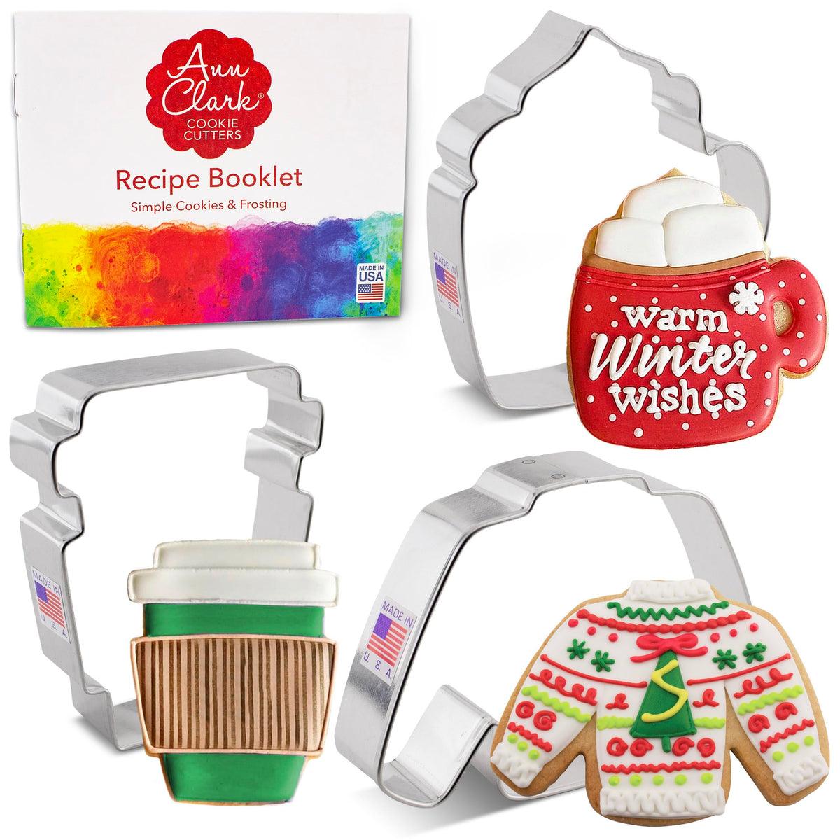 Ann Clark Cozy Winter sweater cookie cutter for festive holiday cookies and gifting.