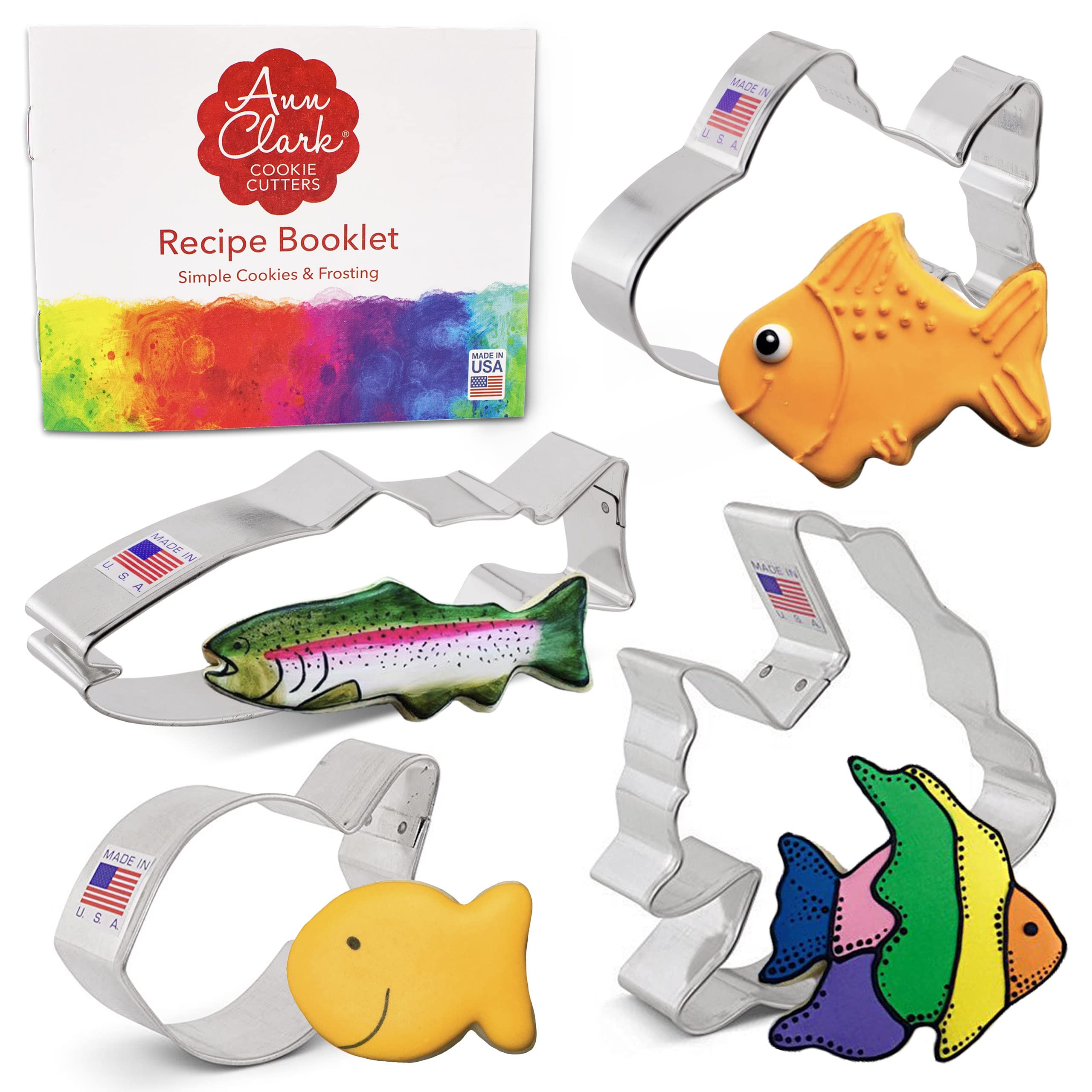 Ann Clark fish-cutters four-piece set for cookies and crafts.