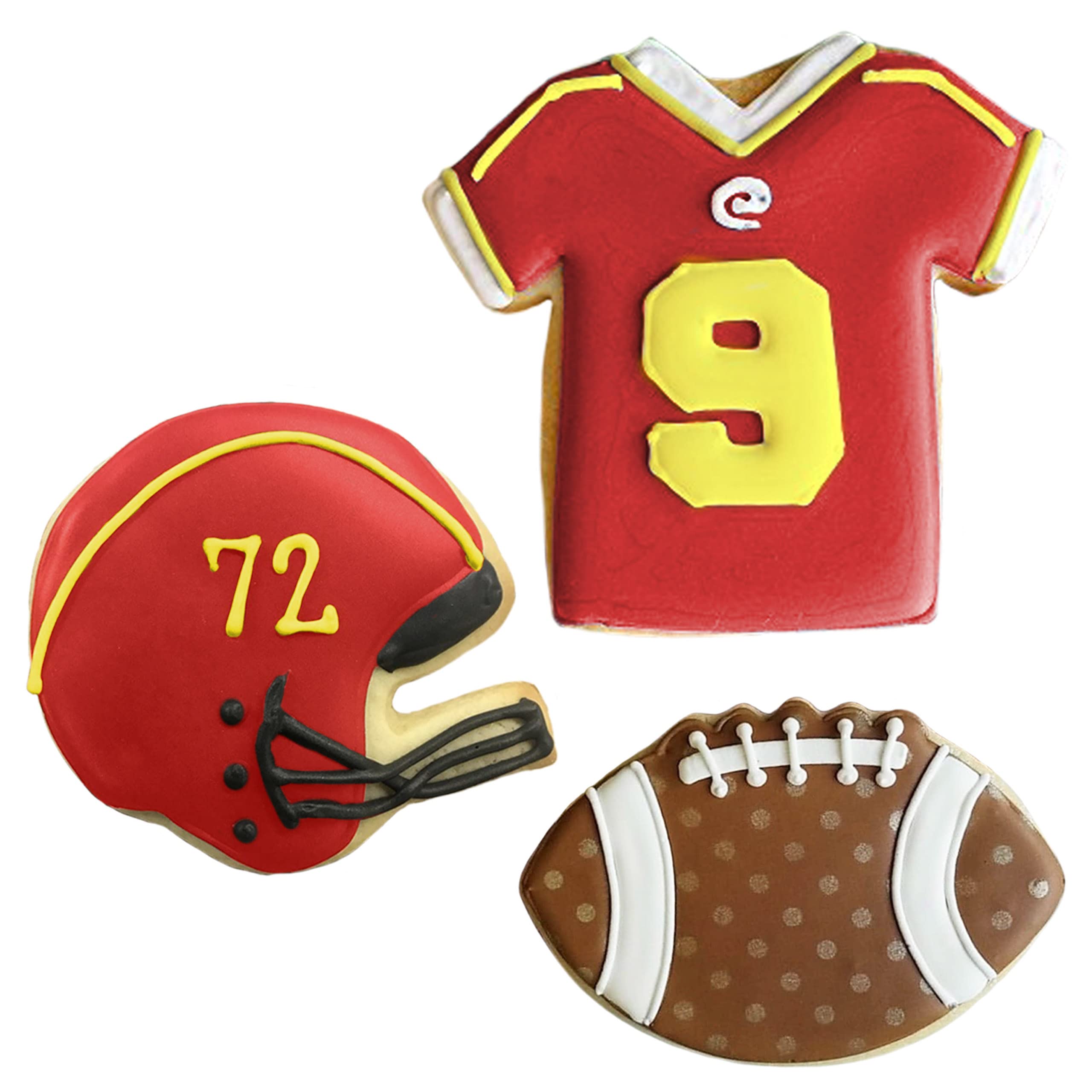 Ann Clark jersey cutter visual for festive game-day cookies.
