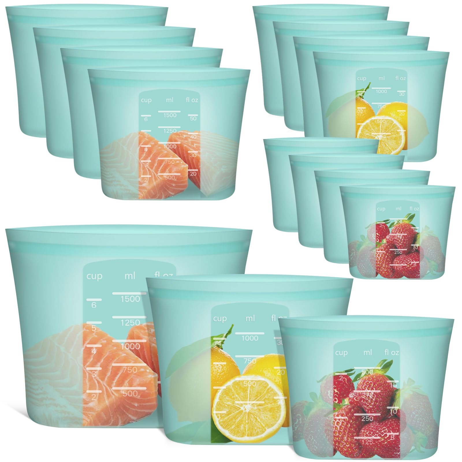 Annaklin reusable food bags stand-up design for easy filling and storage