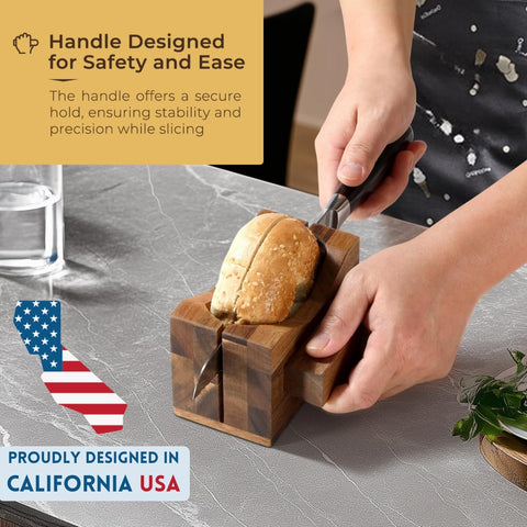 Ergonomic handle grip on the slicer ensures comfortable, secure slicing sessions.