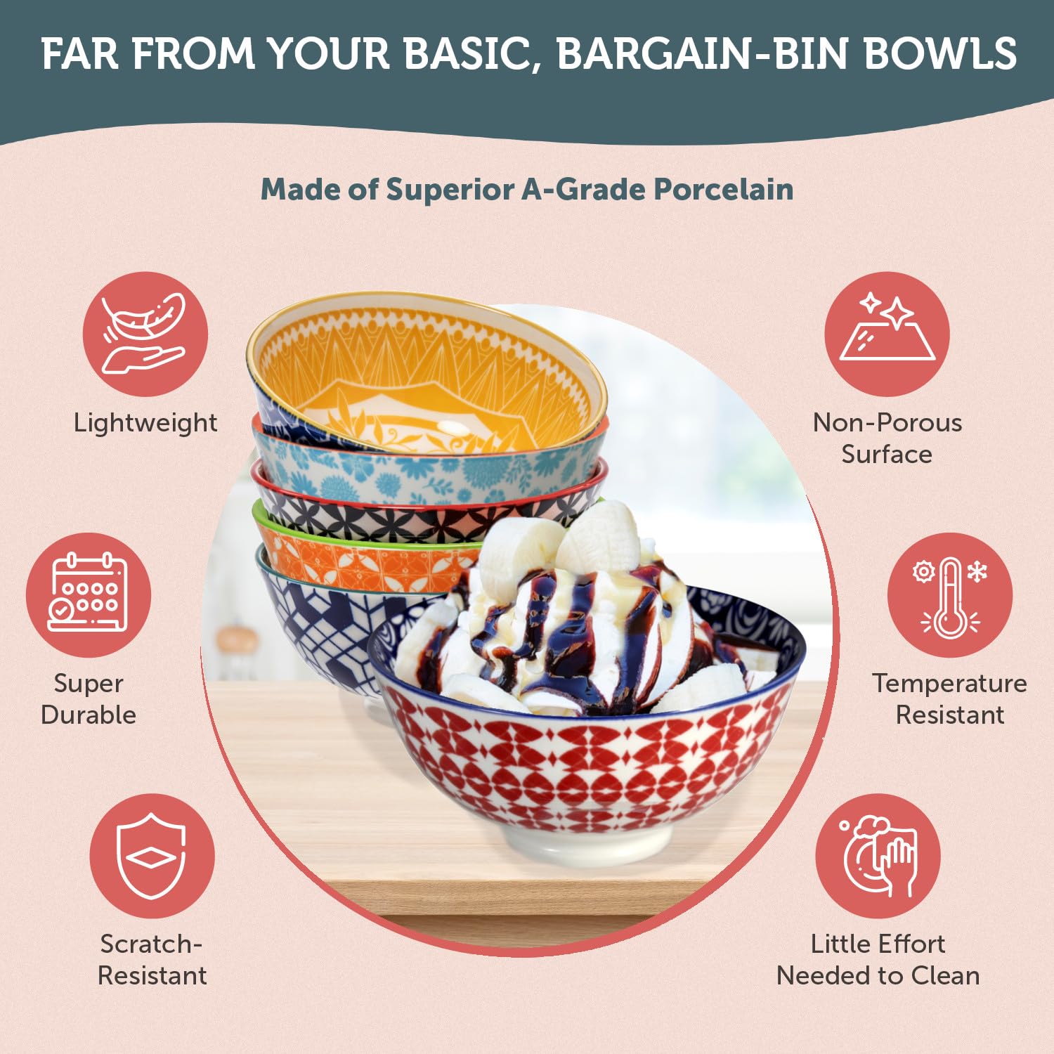 Annovero oven-safe porcelain bowls for reheating and serving.