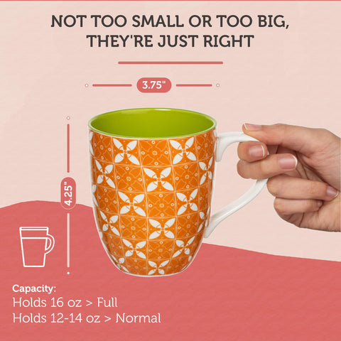 Annovero pour-coffee mug in use, ideal for pouring and sipping.