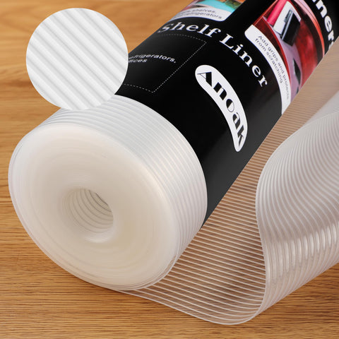 Anoak shelf liner with clear stripe design for grip and protection