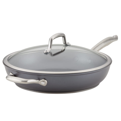Anolon Accolade 12-inch Moonstone Gray pan for everyday searing.