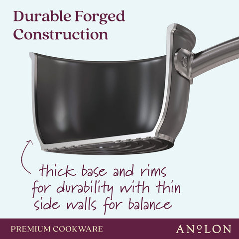 Anolon Accolade helper handle offers secure lifting.