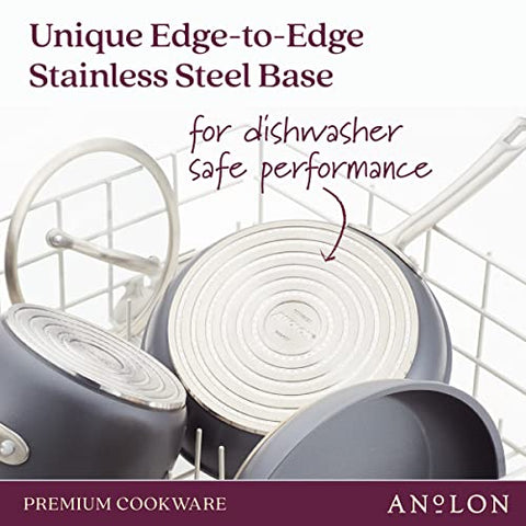 Anolon Accolade induction-compatible base supports versatile cooktops.
