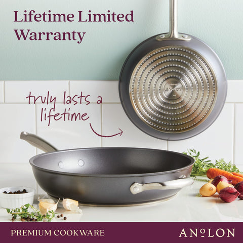 Anolon Accolade stainless steel lid for steaming.