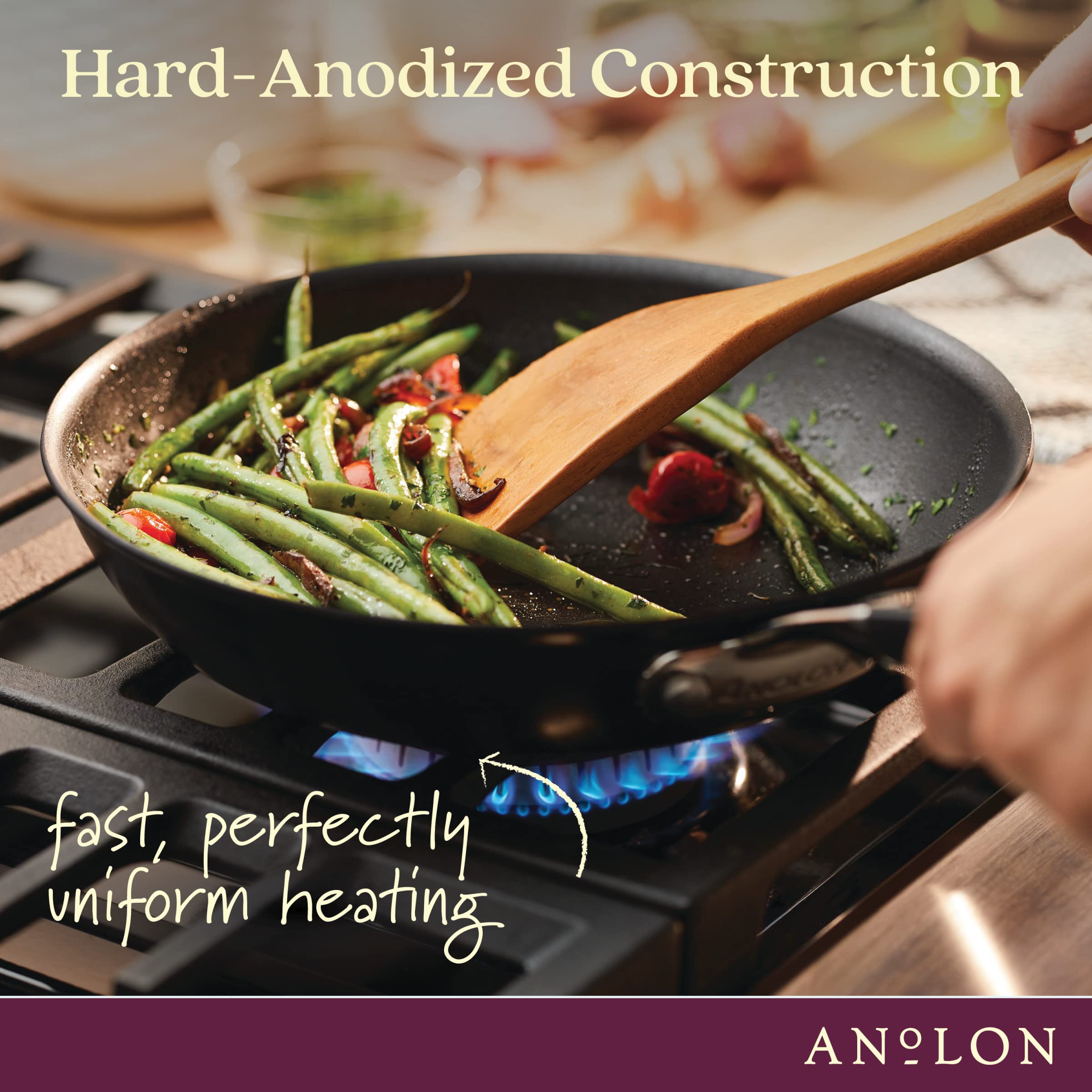 Infinity Slide nonstick in Anolon SmartStack promises long-lasting food release.