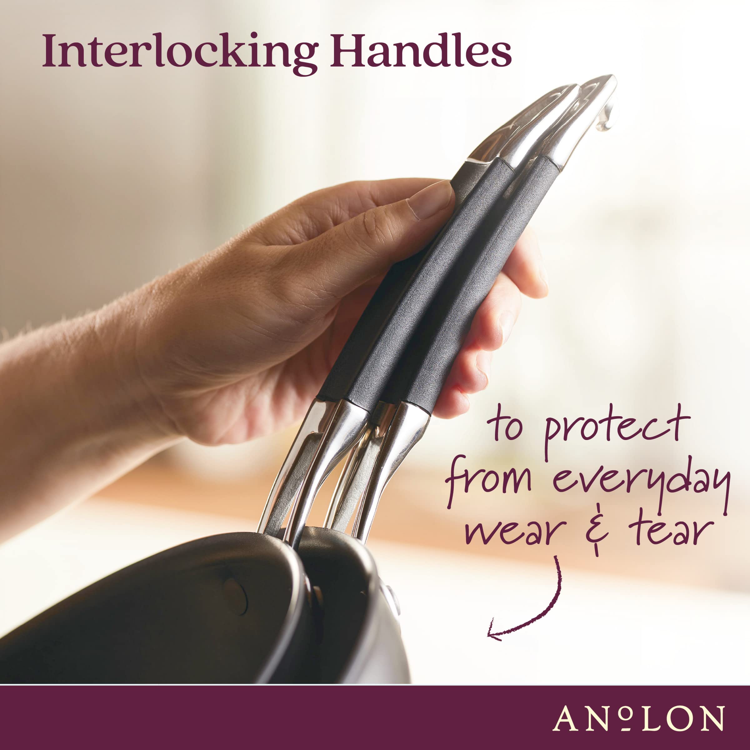 Dishwasher-safe feature highlighted on Anolon SmartStack pans.