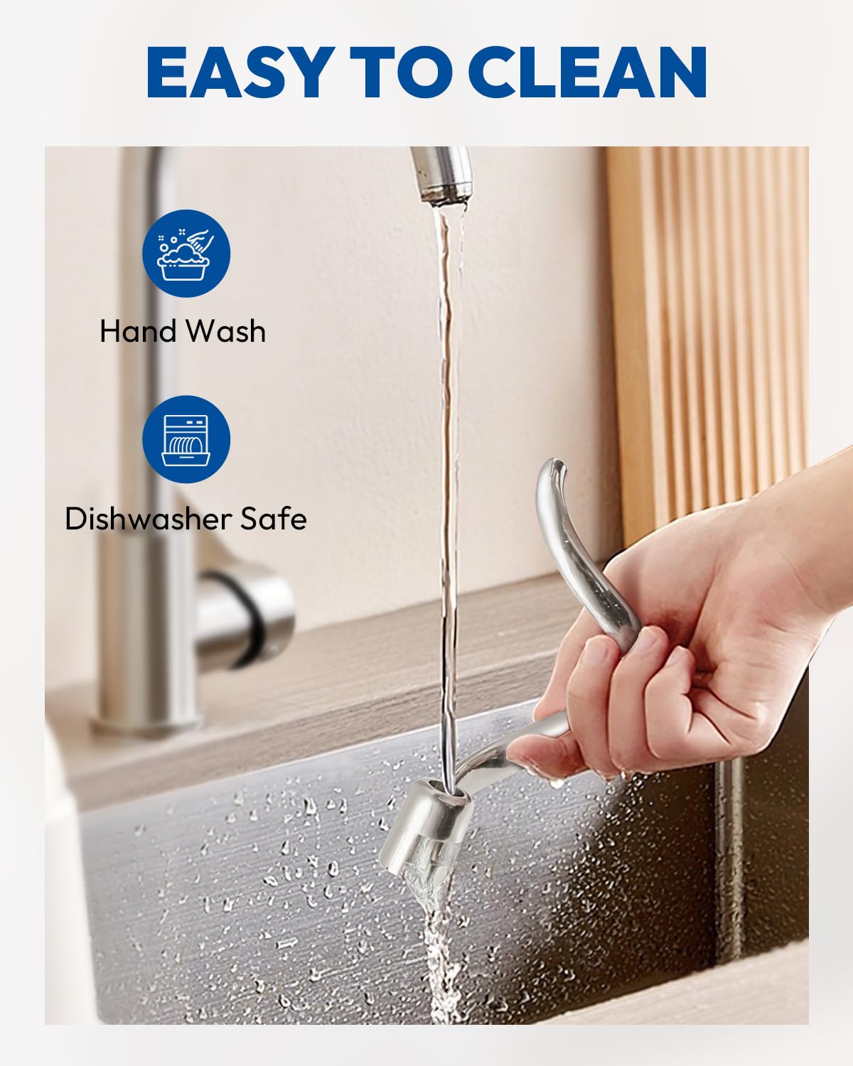 ANONEMOTO spiral dough hook remains shiny and easy to clean after dishwasher cycles.